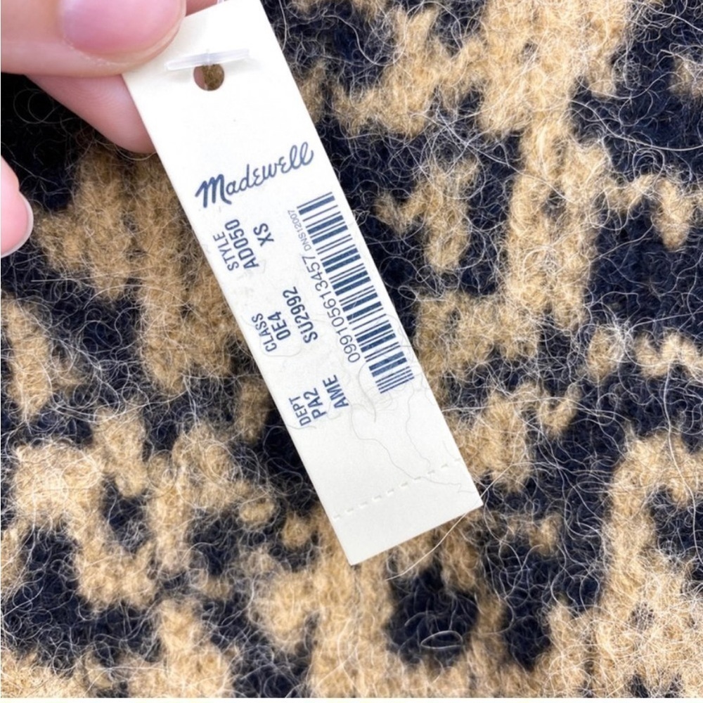 NWT Madewell Crewneck Pullover Sweater Leopard XS - Picture 5 of 7